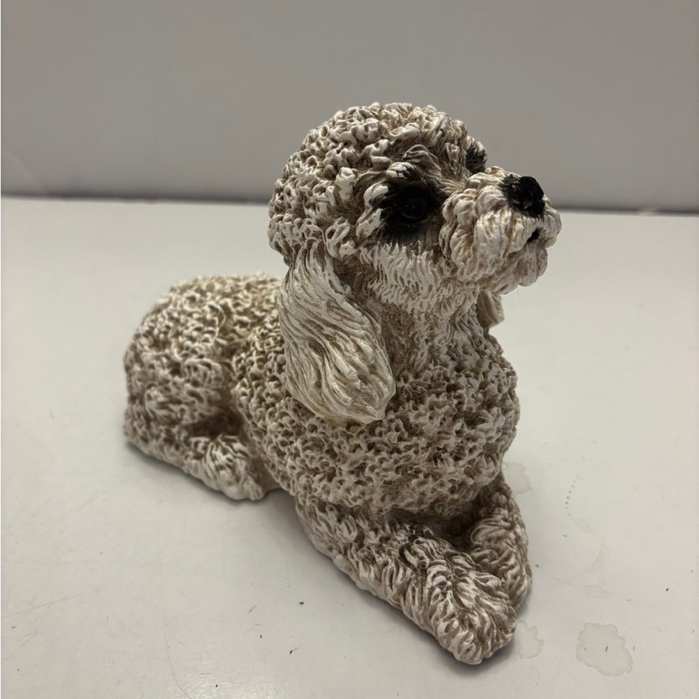Vintage Ceramic Poodle Figurine Statue 7.5" Length